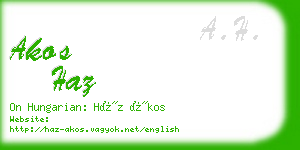 akos haz business card